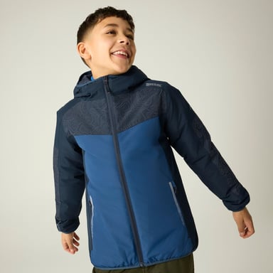 Regatta Chaqueta impermeable acolchada reflectante para niños Illuma (Azul marino/Azul aviador)