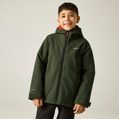 Regatta Chaqueta impermeable forrada Hillain para niños (caqui oscuro/rooibos)