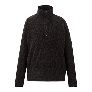 Dare 2B Top de forro polar para mujer con estampado de leopardo (Hot Fudge)