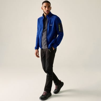 Regatta Chaqueta de forro polar Newhill Marl para hombre con cremallera completa (azul Olympian/verde lima Wild)