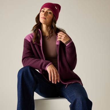 Regatta Frankie Chaqueta de forro polar Borg de mujer con cremallera completa (Fig Violet)