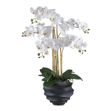 Kopu ® orquídea artificial 70 cm - 5 tallos maceta negra Phalaenopsis