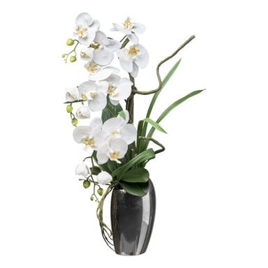 Kopu ® orquídea artificial 68 cm – phalaenopsis en jarrón plateado