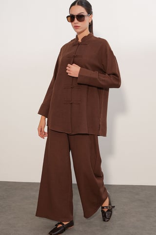 Conjunto de camisa oversize y pantalón de 2 piezas