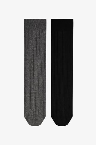 Calcetines de canalé jacquard Cool, pack de 2, de caña media