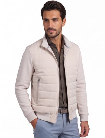 Chaleco beige Gentiluomo con cremallera y cuello alto