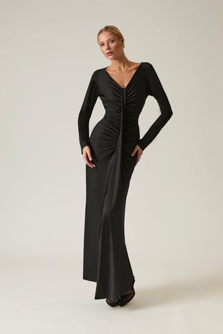 Sculpted Vestido largo negro