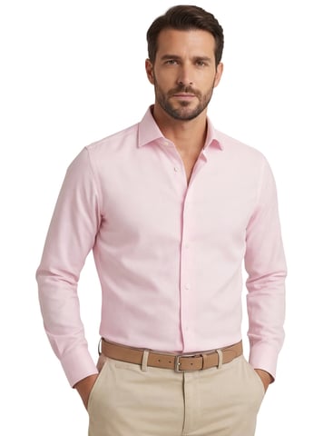 OLYMP camisa rosa body fit con cuello semi-wide