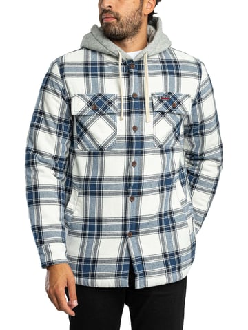 Superdry Sobrecamisa Con Capucha Forrada De Borrego, Blanco