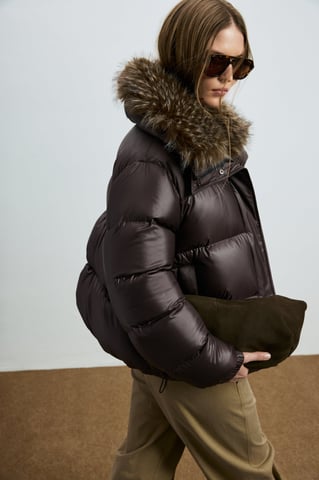 LUFIAN Chaqueta acolchada de plumas de ganso para mujer