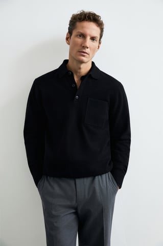 LUFIAN Jersey de punto tipo polo para hombre
