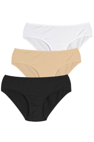 Braguitas de algodón de tiro bajo, pack de 3