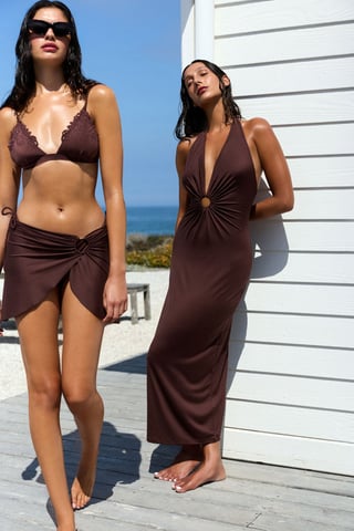 Top de bikini de triángulo con corte Valeria