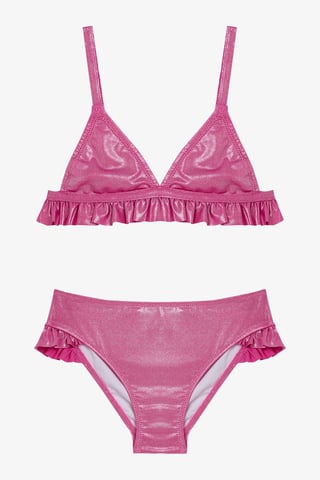 Penti conjunto de bikini brillante de triángulo para niña