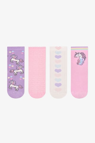 Penti Calcetines de algodón para niña con unicornios, pack de 2, caña media