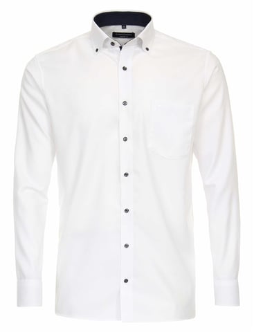 Camisa blanca de piqué Casa Moda Comfort Fit