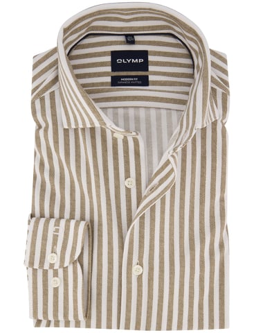 OLYMP Camisa marrón Japanese Knitted elástica