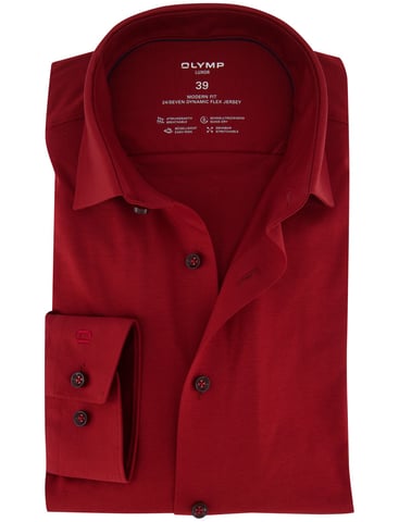 camisa de negocios OLYMP Luxor Modern Fit roja