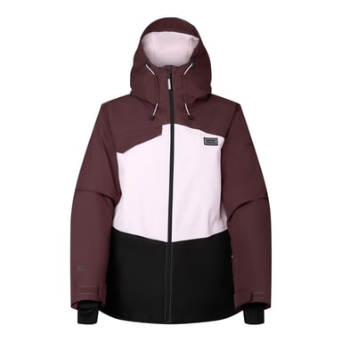 Dare 2B Chaqueta de esquí para mujer con estampado de bloques (Huckleberry/Pink Haze)