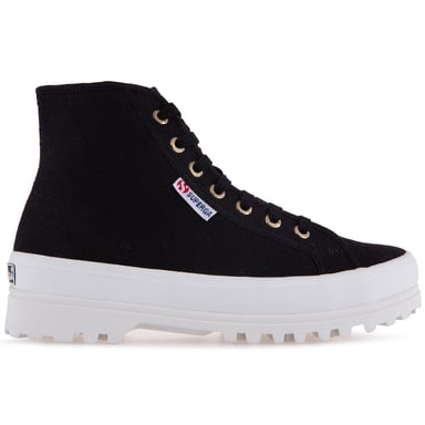 Superga 2341 Cotu Alpina zapatillas altas para mujer (Negro/Dorado pálido)