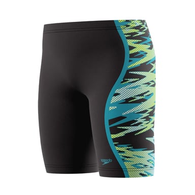 Speedo Bañador tipo jammer corto para niño Hyperboom Splice (Antracita/Verde azulado)