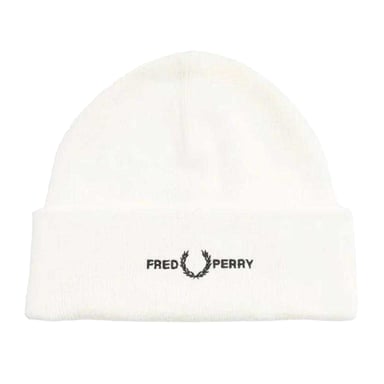 Fred Perry Gorro con logotipo bordado (Blanco nieve)