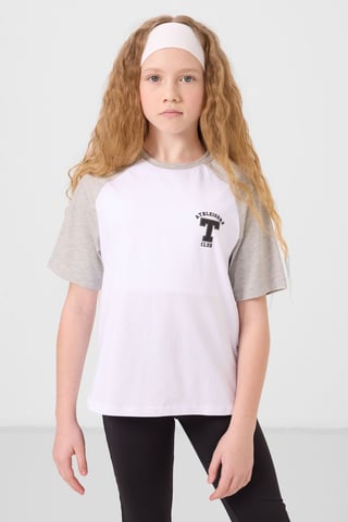 Camiseta de corte relajado con cuello redondo y estampado de texto