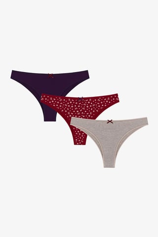 Snow Cute Braguitas brasileñas con estampado de lazo, pack de 3