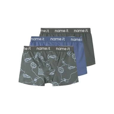 Name It Calzoncillos bóxer para niño trunks nkmboxer kick off pack de 3 estampado de fútbol gris/azul