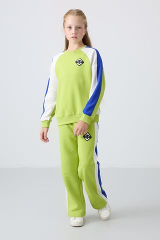 Conjunto de chándal de pierna ancha con bloques de color
