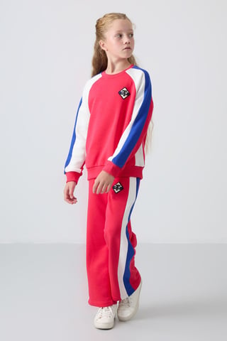 Conjunto de chándal de pierna ancha con bloques de color