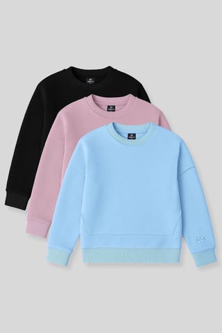 Pack de 2 sudaderas de cuello redondo de canalé
