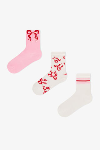 Calcetines de media caña con estampado de lazos Flying Bows, pack de 2