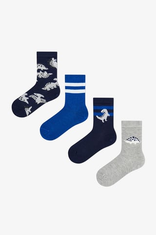 Mellow Rex pack de 4 calcetines tobilleros con estampado de dinosaurios