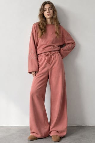 Hiccup pantalones de pierna ancha con detalle de estrellas