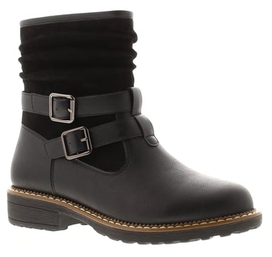 Apache Botines de mujer Mags con cierre de cremallera Negro