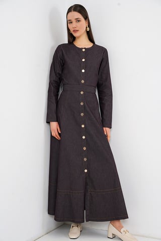 Vestido midi vaquero con cinturón
