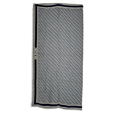 Dior Oblique Bufanda de seda gris
