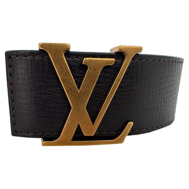 Louis Vuitton Cinturón reversible de piel marrón