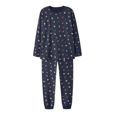 Name It Conjunto de pijama de Navidad para mujer/hombre largo NANVISMAS Azul oscuro