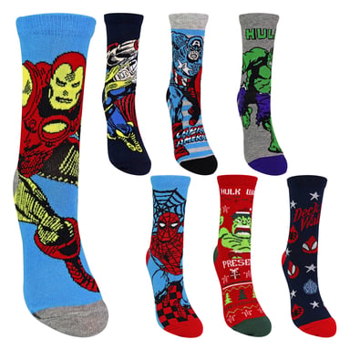 Calendario de Adviento navideño Marvel de 12 días para niño, calcetines originales de superhéroes, set regalo