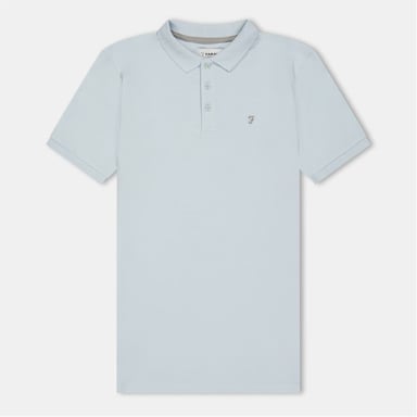 Camiseta de manga corta con cuello y bordado para niño Farah Bugsworth en blanco