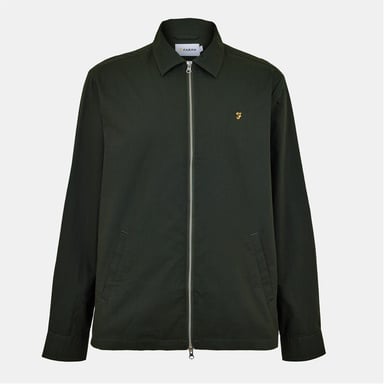 Sobrecamisa de hombre Farah Radley con estampado liso en Evergreen