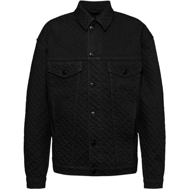 Chaqueta trucker Boss para hombre con cuello y corte regular en negro 001