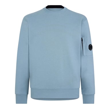 Sudadera de cuello redondo para hombre C.P. Company Lens Azul Plata 809