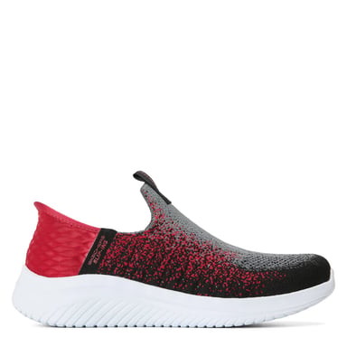 Zapatillas deportivas de punto elástico Skechers para niño, W Air, sin cordones, unisex infantil, antracita/rojo