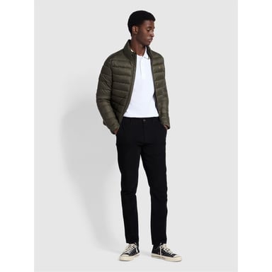 Farah Joel Chaqueta acolchada de hombre con estampado liso en Evergreen
