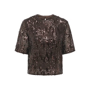 Jacqueline de Yong lola 2/4 sequin top jrs 15382815 rum raisin