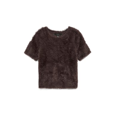 Vero Moda vmfluffy jersey de manga corta y cuello redondo 10336640 chocolate torte