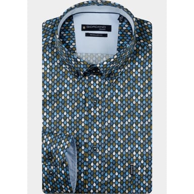 Giordano Camisa de hombre Dino Satin Stretch Graphic Pr 627017/70